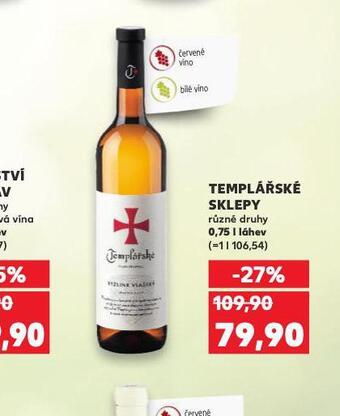 Kaufland Templářské sklepy nabídka