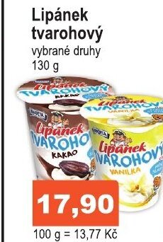 COOP DISKONT Lipánek tvarohový vybrané druhy 130 g nabídka