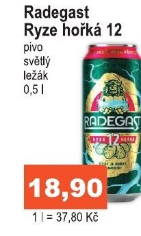 COOP DISKONT Radegast Ryze hořká 12 nabídka