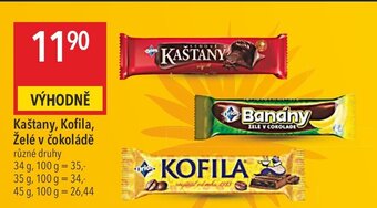 Globus Kaštany, Kofila, Želé v čokoládě nabídka