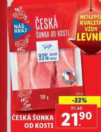 Lidl Česká šunka od kosti, 100 g nabídka
