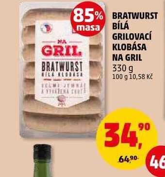 Penny Market Bratwurst bílá grilovací klobása na gril, 330 g nabídka