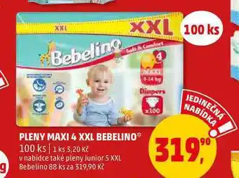Pleny maxi 4 xxl bebelino, 100 ks