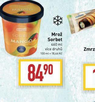 Billa Mrož sorbet nabídka