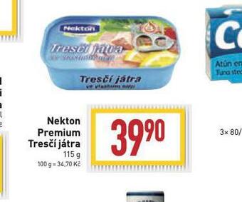 Billa Nekton premium tresčí játra nabídka