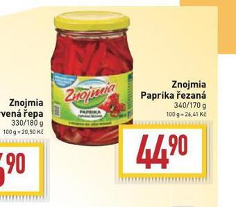 Billa Znojmia paprika řezaná nabídka