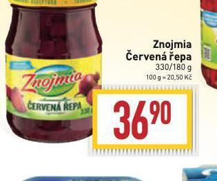 Billa Znojmia červená řepa nabídka