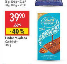 Globus Lindor čokoláda nabídka