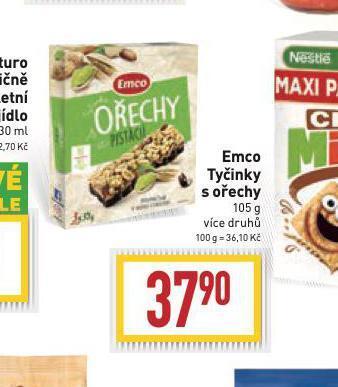 Billa Emco tyčinky s ořechy nabídka
