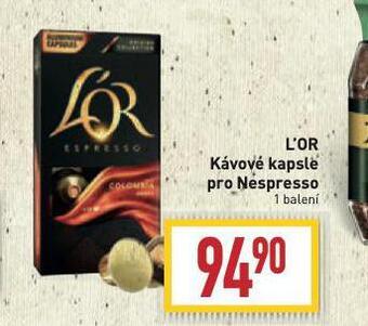 Billa L´or kávové kapsle pro nespresso nabídka