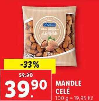 Lidl Mandle celé, 200 g nabídka
