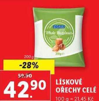 Lidl Lískové ořechy celé, 200 g nabídka