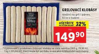 Lidl Grilovací klobásy, 1 kg nabídka