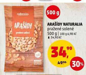 Penny Market Arašídy naturalia pražené solené, 500 g nabídka