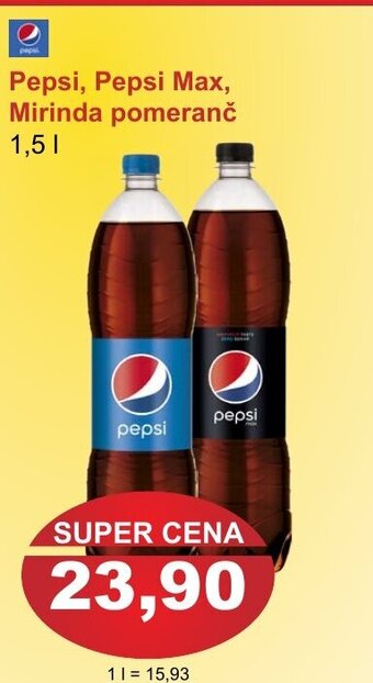 PLUS JIP Pepsi, Pepsi Max, Mirinda pomeranč nabídka