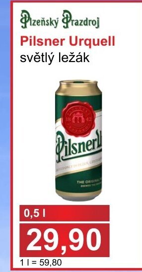 PLUS JIP Pilsner Urquell světlý ležák nabídka