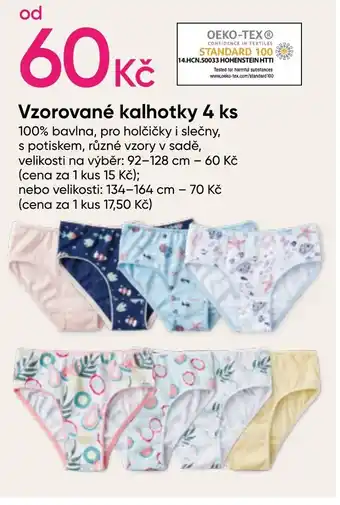 Vzorované kalhotky 4 ks