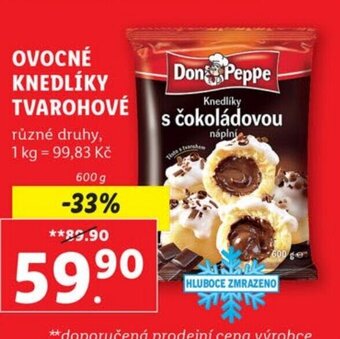 Lidl OVOCNÉ KNEDLÍKY TVAROHOVÉ nabídka