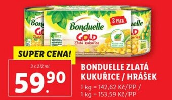 Lidl BONDUELLE ZLATÁ KUKUŘICE / HRÁŠEK nabídka