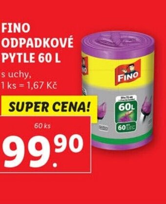 Lidl FINO ODPADKOVÉ PYTLE 60 L nabídka