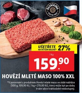 Lidl HOVĚZÍ MLETÉ MASO 100% XXL nabídka