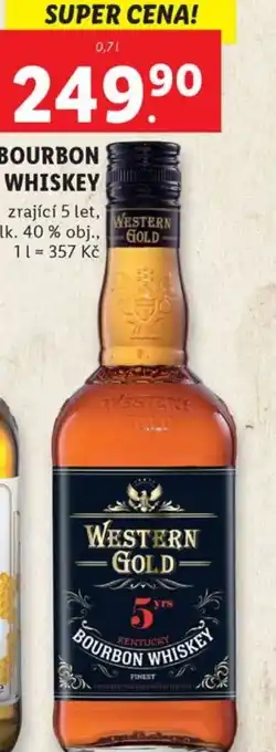 Lidl BOURBON WHISKEY WESTERN GOLD nabídka