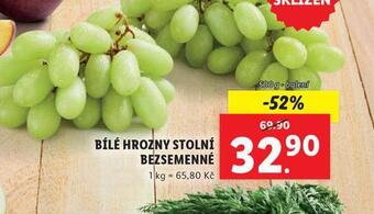 Lidl Bílé hrozny bezsemenné nabídka