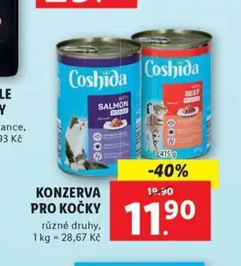 Lidl Coshida konzervy pro kočky nabídka