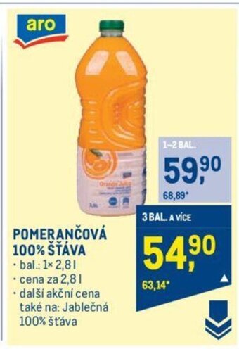 Makro POMERANČOVÁ 100% ŠŤÁVA nabídka