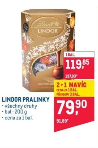 Makro LINDOR PRALINKY nabídka