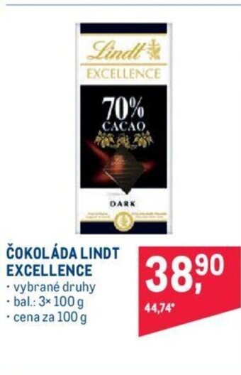 Makro ČOKOLÁDA LINDT EXCELLENCE nabídka
