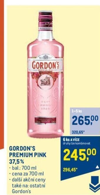 Makro GORDON'S PREMIUM PINK 37.5% nabídka