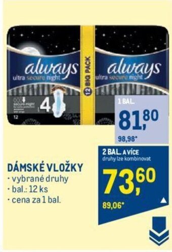 Makro DÁMSKÉ VLOŽKY nabídka