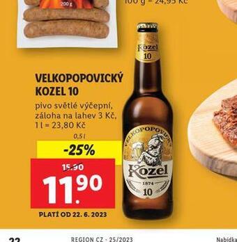 Lidl Pivo velkopopovický kozel 10 nabídka
