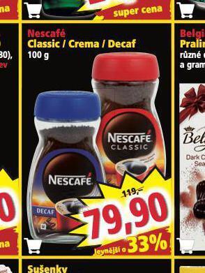 Norma Nescafé classic / crema / decaf nabídka
