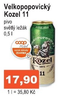 COOP DISKONT Velkopopovický Kozel 11 nabídka