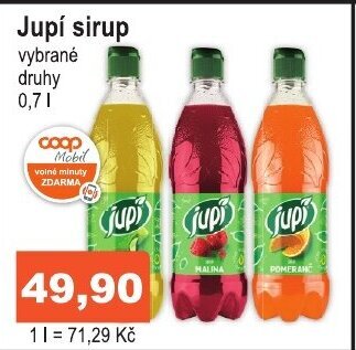 COOP DISKONT Jupí sirup nabídka