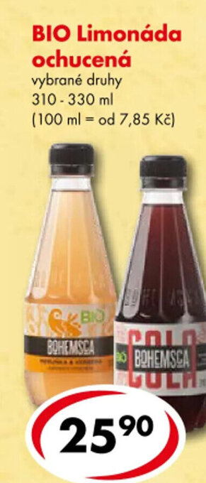 CBA BIO Limonáda ochucená nabídka