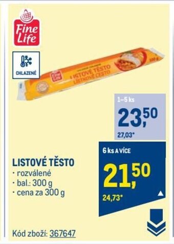 Makro LISTOVÉ TĚSTO nabídka