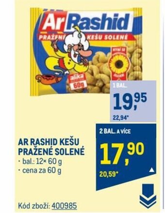 Makro AR RASHID KEŠU PRAŽENÉ SOLENÉ nabídka