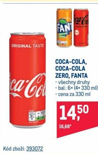 Makro COCA-COLA, COCA-COLA ZERO, FANTA nabídka