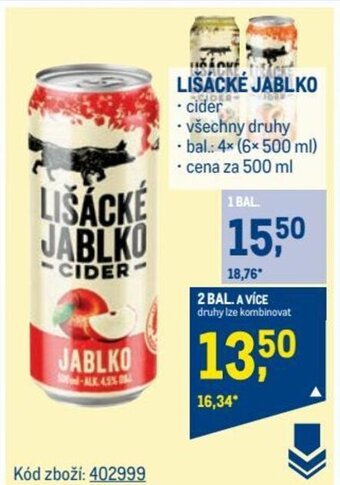 Makro LIŠÁCKÉ JABLKO nabídka