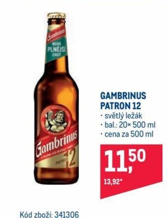 Makro GAMBRINUS PATRON 12 nabídka