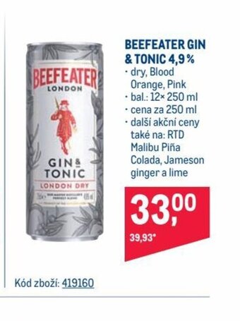 Makro BEEFEATER GIN & TONIC 4,9% nabídka