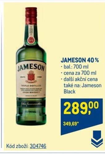 Makro JAMESON 40% nabídka