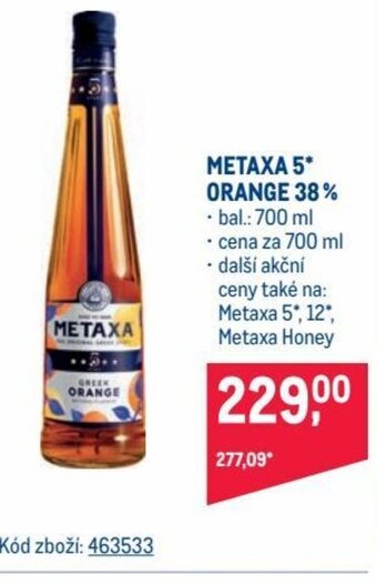 Makro METAXA 5* ORANGE 38% nabídka