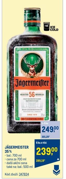 Makro JÄGERMEISTER 35% nabídka