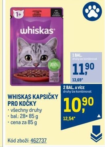 Makro WHISKAS KAPSIČKY PRO KOČKY nabídka