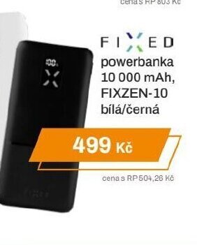 powerbanka 10 000 mAh, FIXZEN-10 bílá/černá