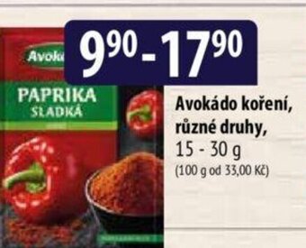 Bala Avokádo koření, různé druhy nabídka